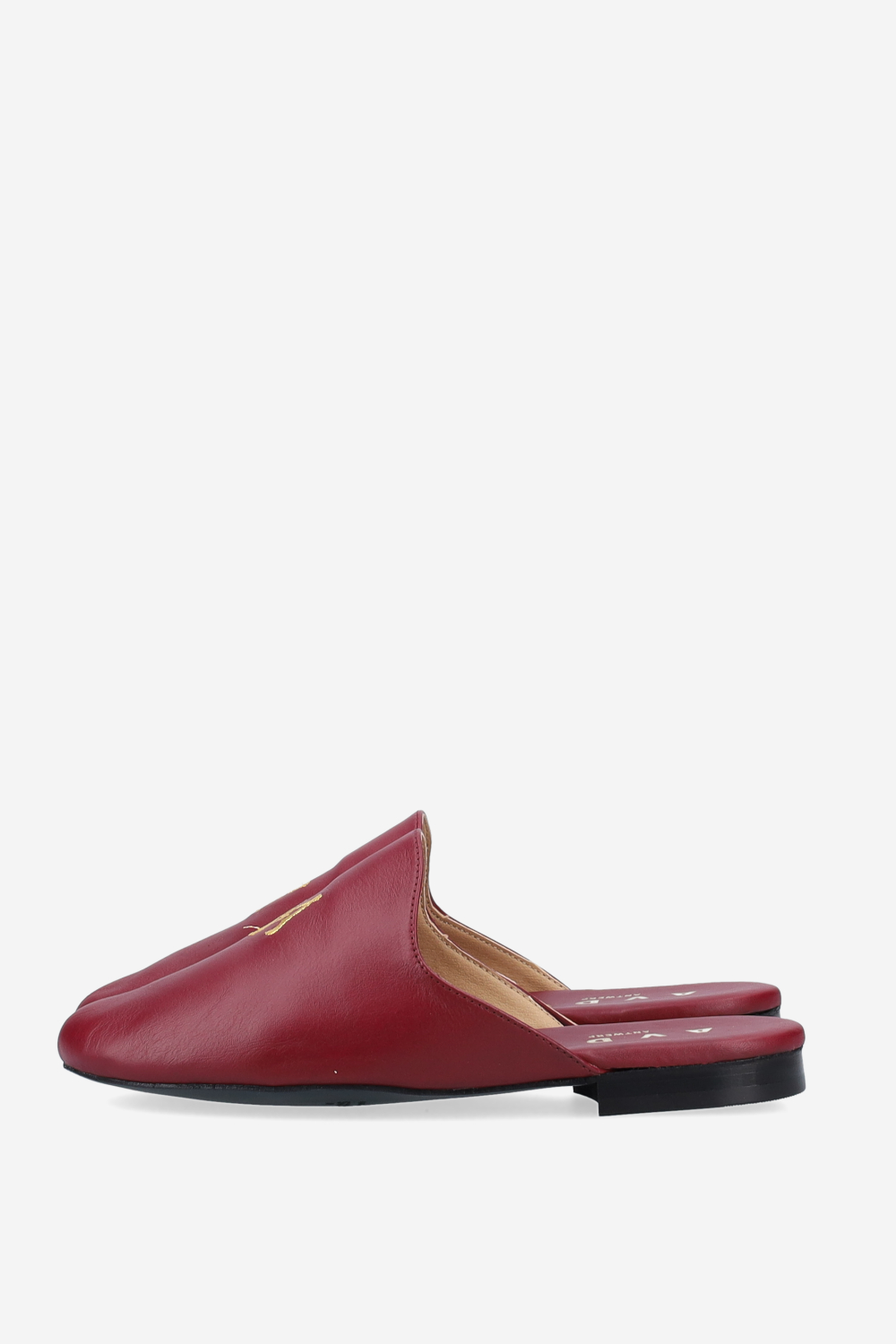 AV logo embroidered leather mules