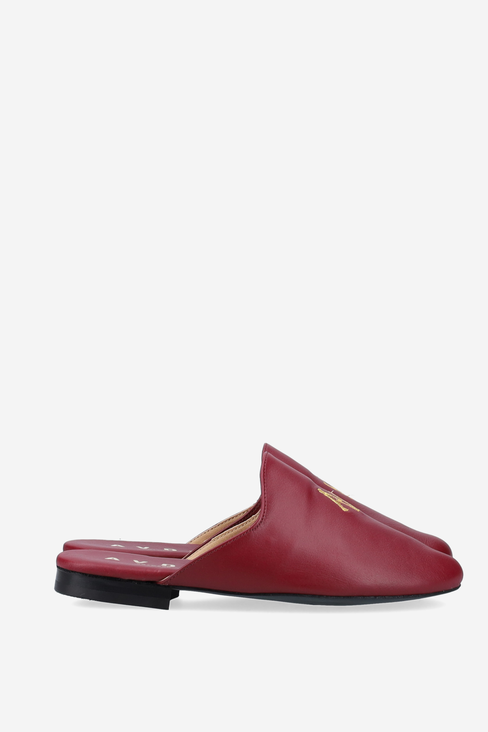 AV logo embroidered leather mules