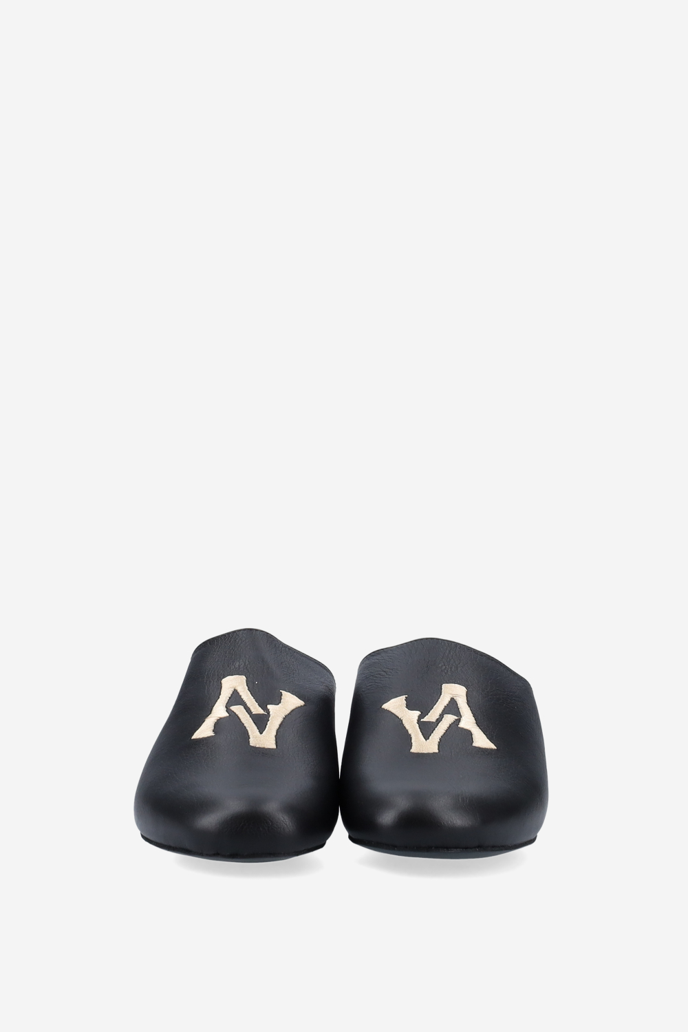 AV logo embroidered leather mules