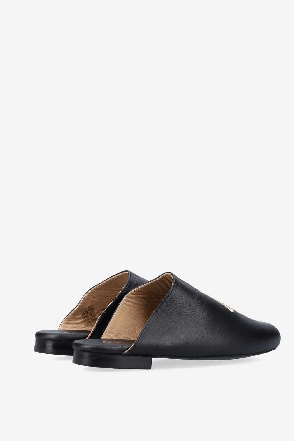 AV logo embroidered leather mules