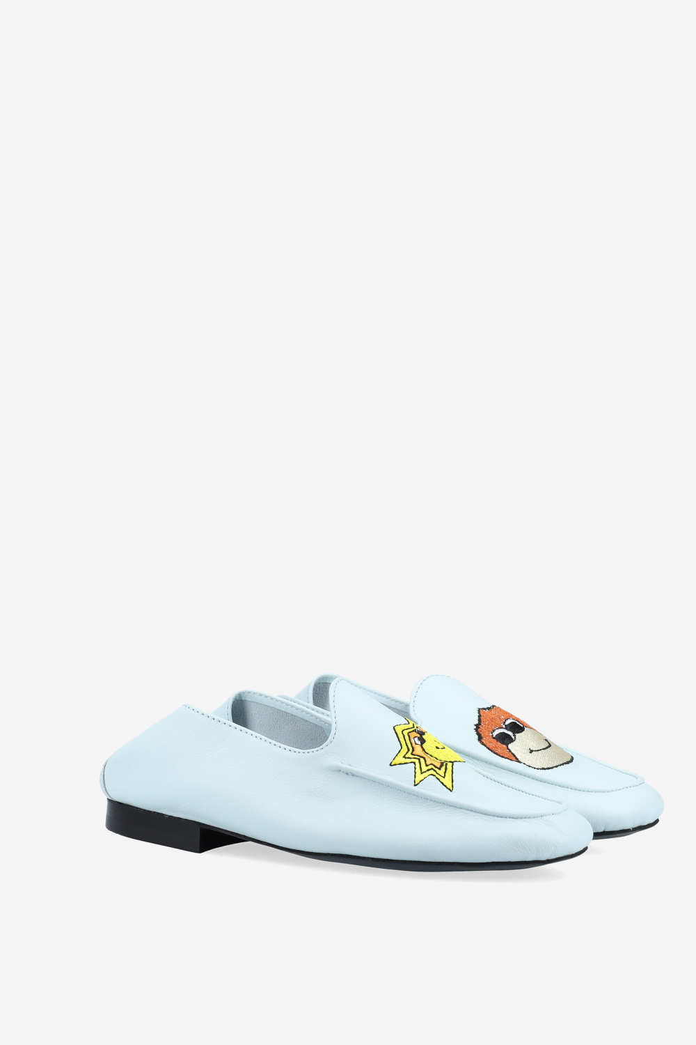 Poppy embroidered leather loafers