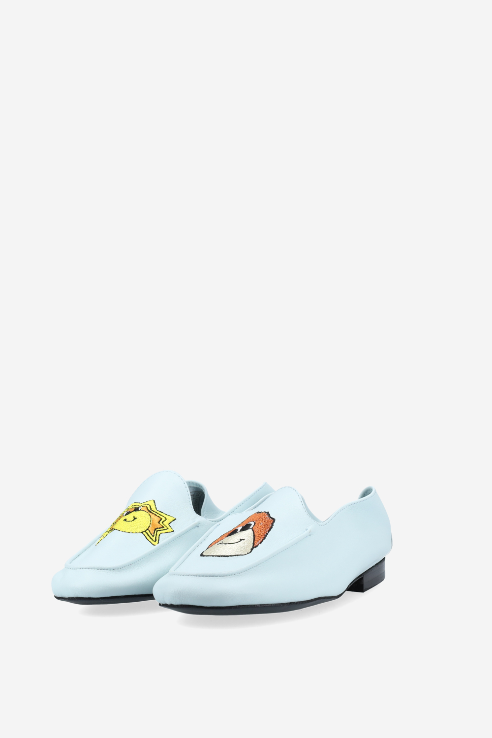 Poppy embroidered leather loafers