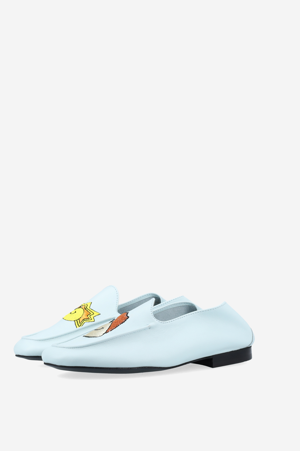 Poppy embroidered leather loafers