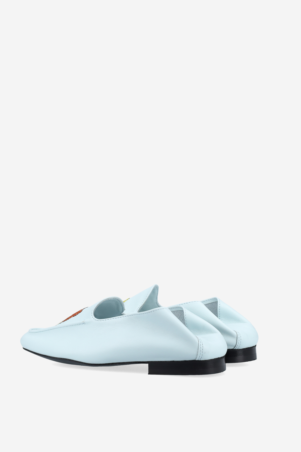 Poppy embroidered leather loafers