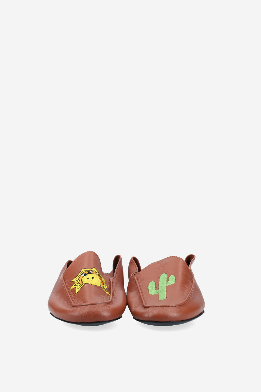 Poppy embroidered leather loafers