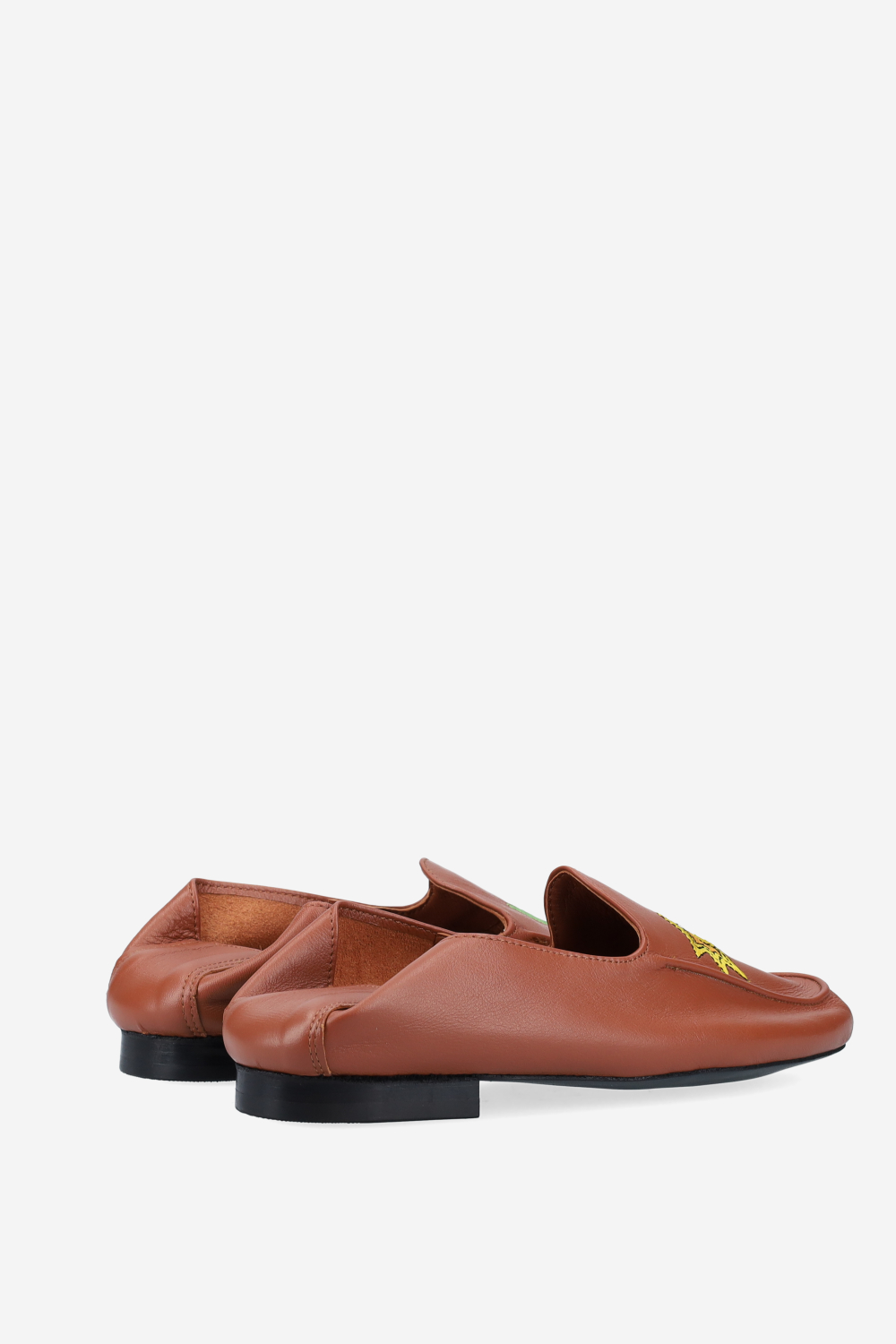 Poppy embroidered leather loafers