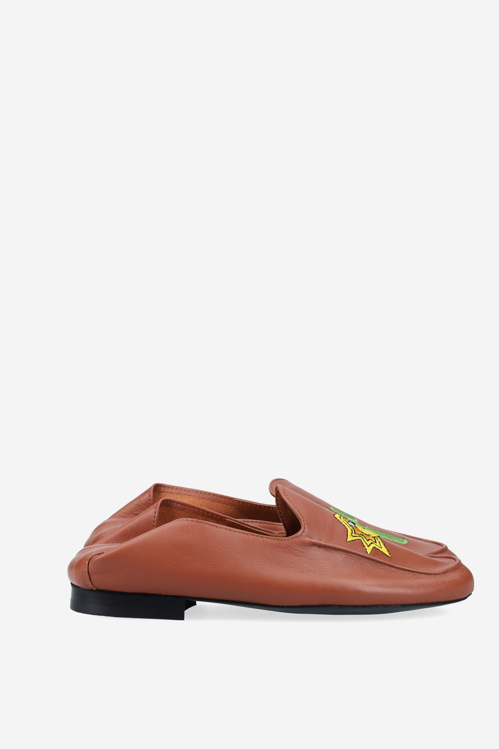 Poppy embroidered leather loafers