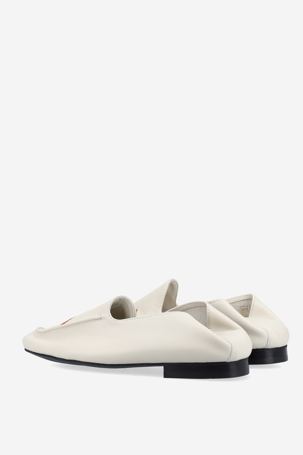 Logo embroidered leather loafers