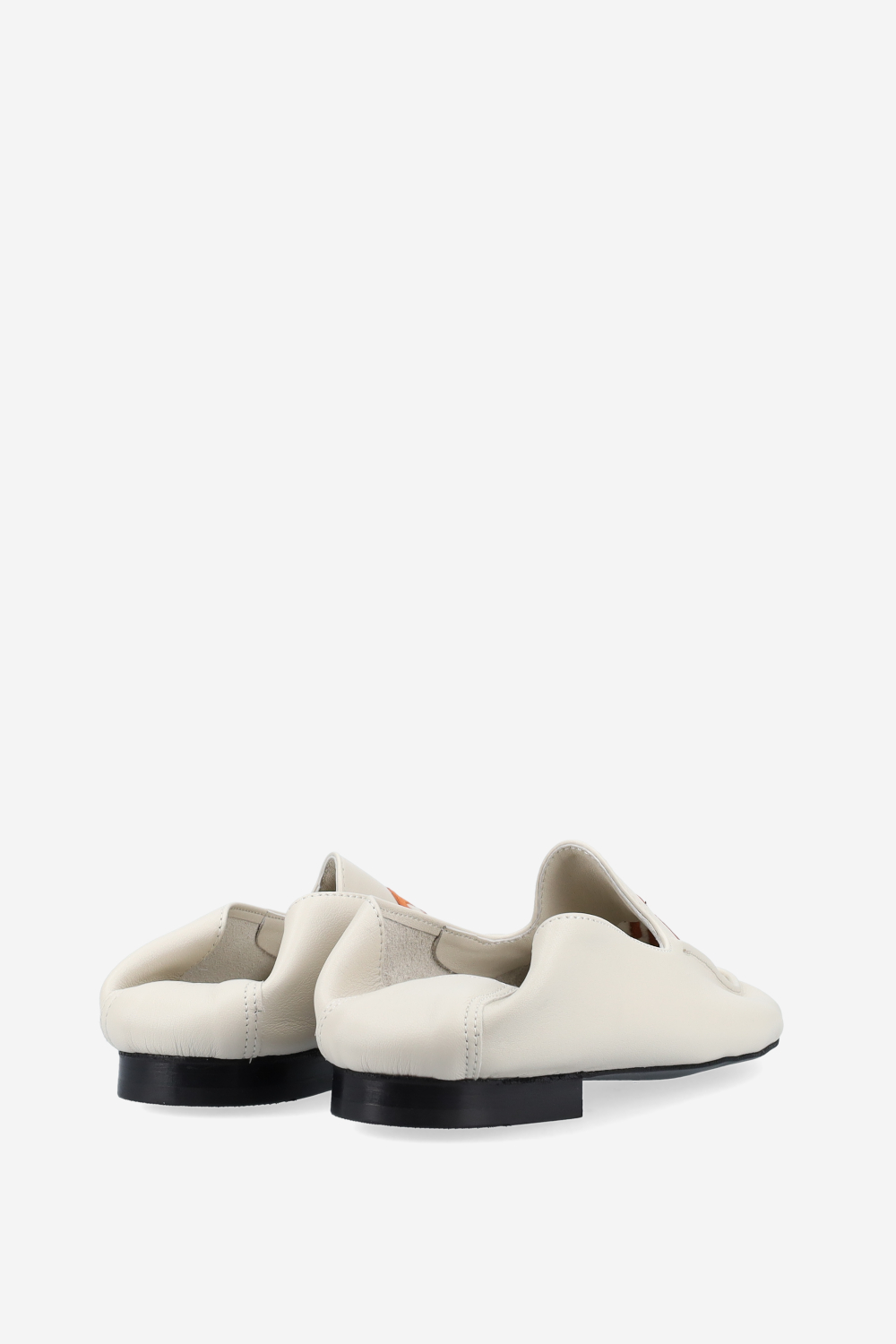 Logo embroidered leather loafers