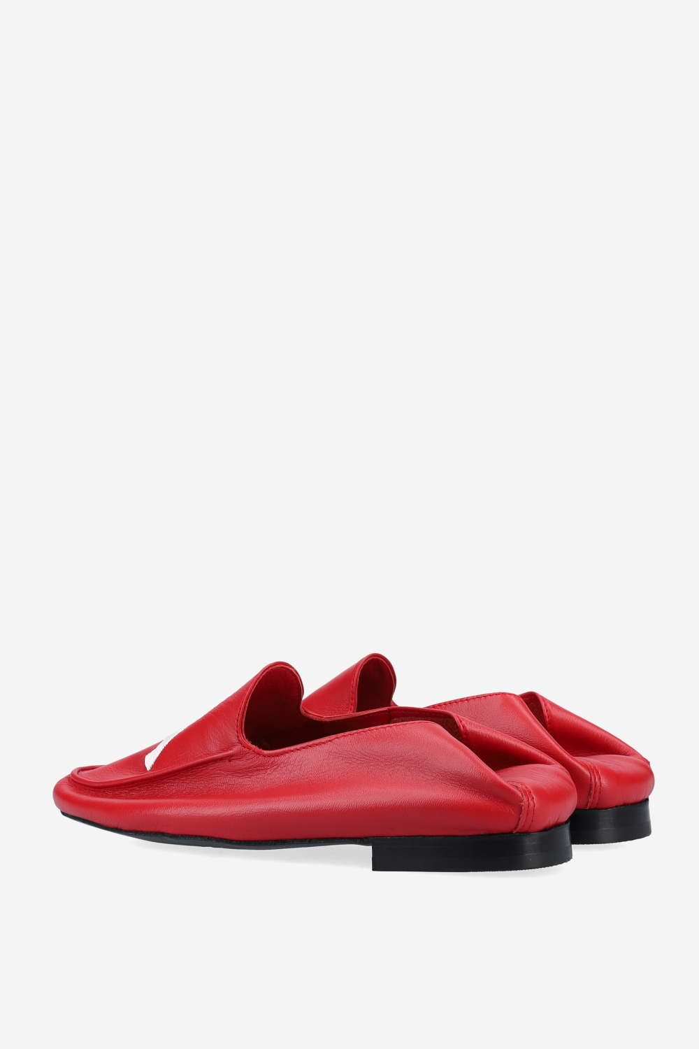 Logo embroidered leather loafers