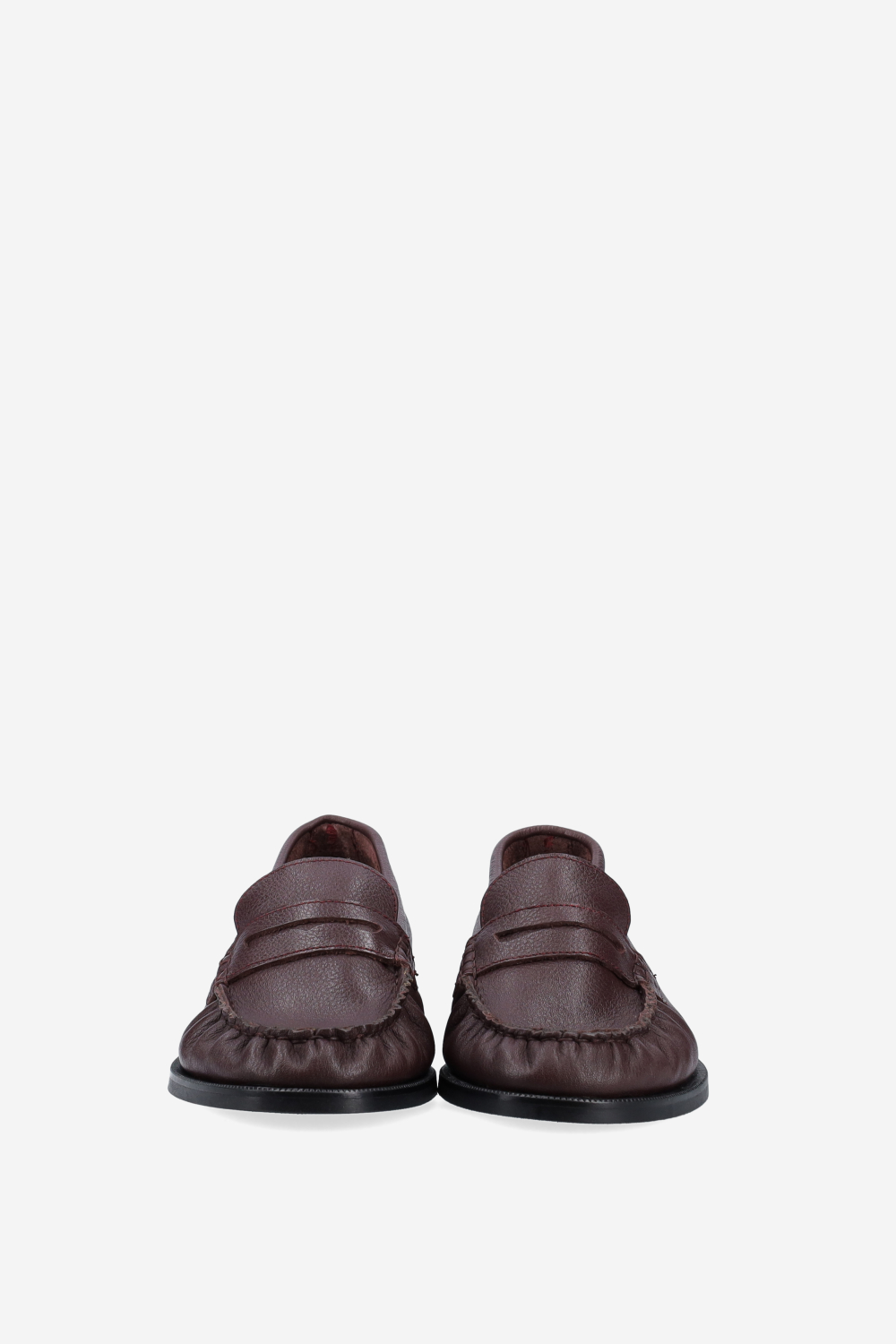 Ezra pebble pleated leather penny loafers