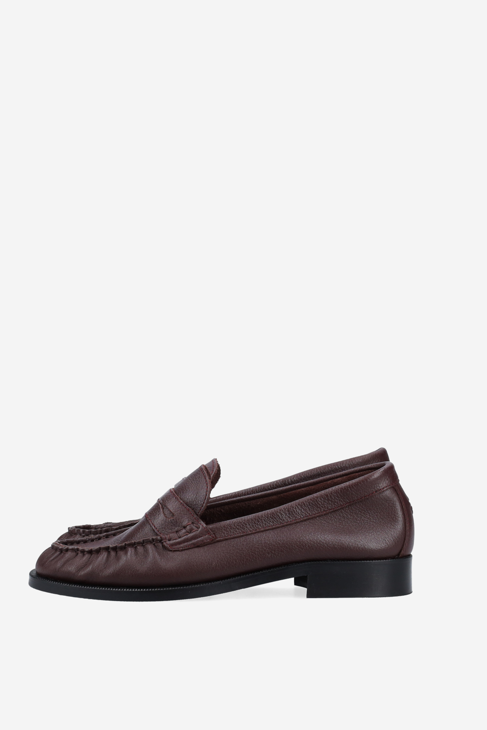 Ezra pebble pleated leather penny loafers