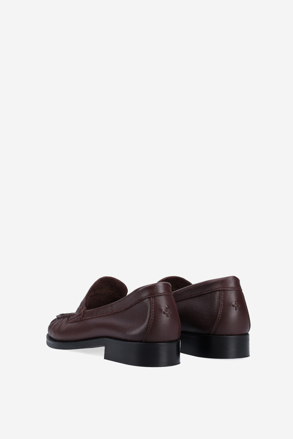 Ezra pebble pleated leather penny loafers