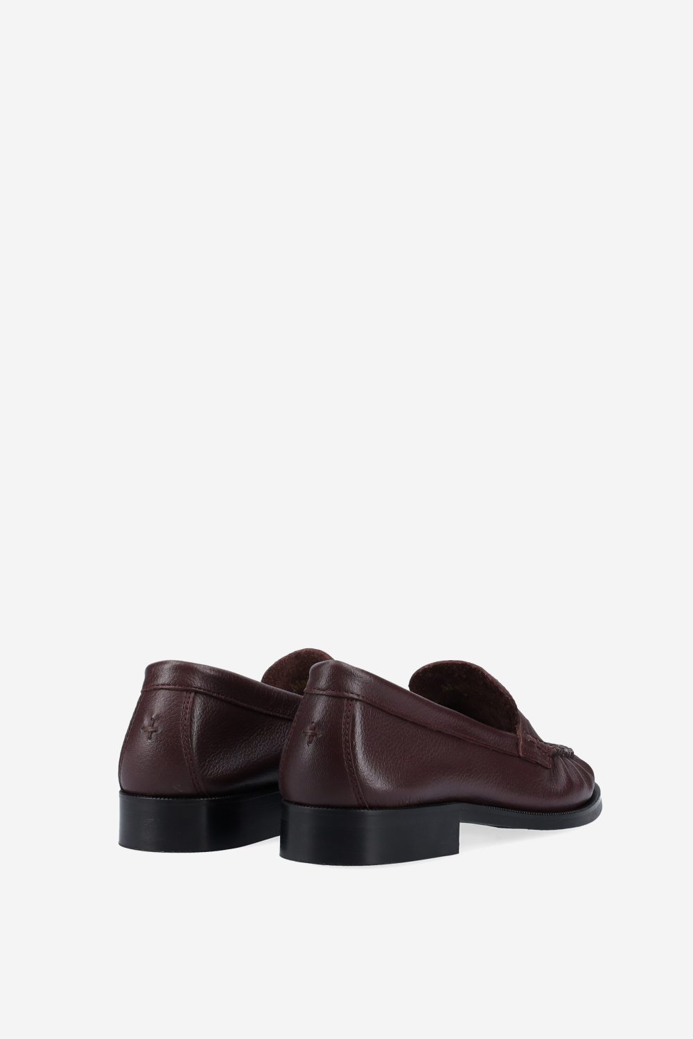 Ezra pebble pleated leather penny loafers