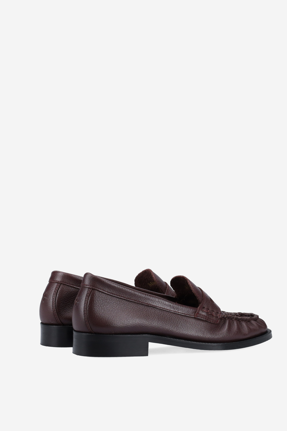 Ezra pebble pleated leather penny loafers