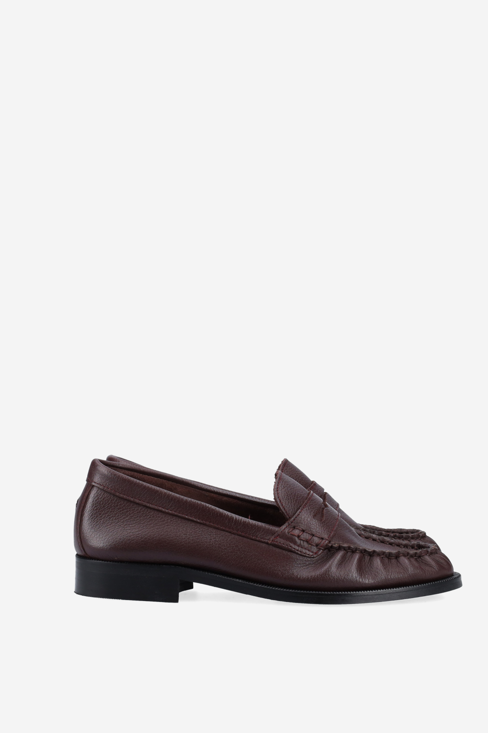 Ezra pebble pleated leather penny loafers