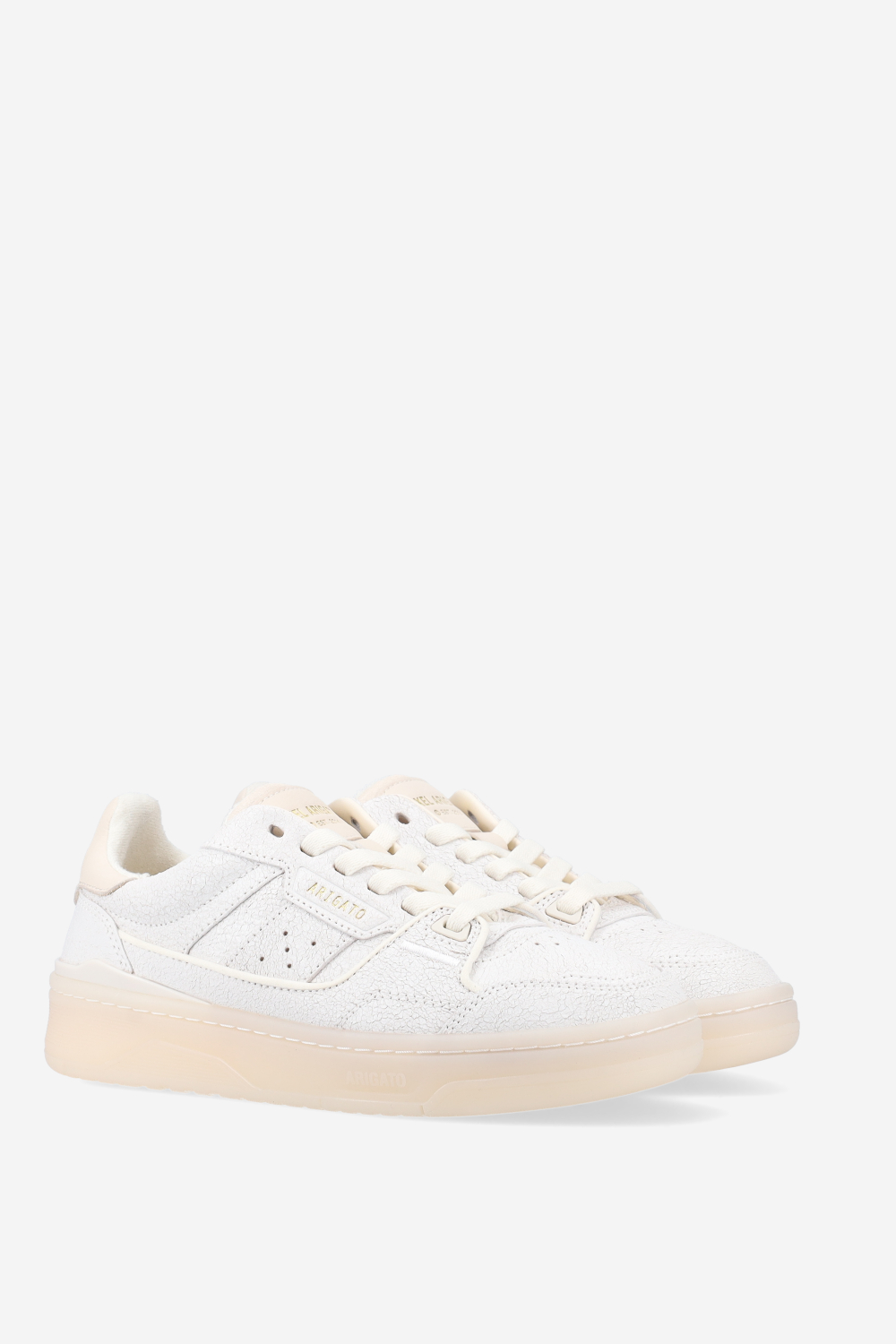 Clay crackled leather sneaker