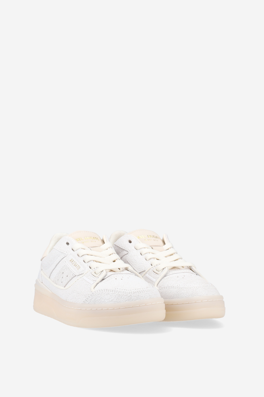 Clay crackled leather sneaker