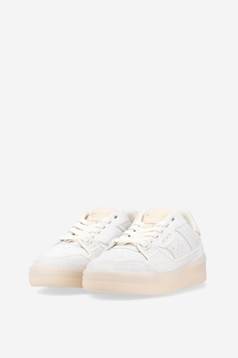 Clay crackled leather sneaker