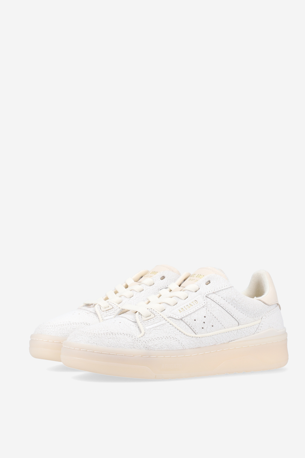 Clay crackled leather sneaker