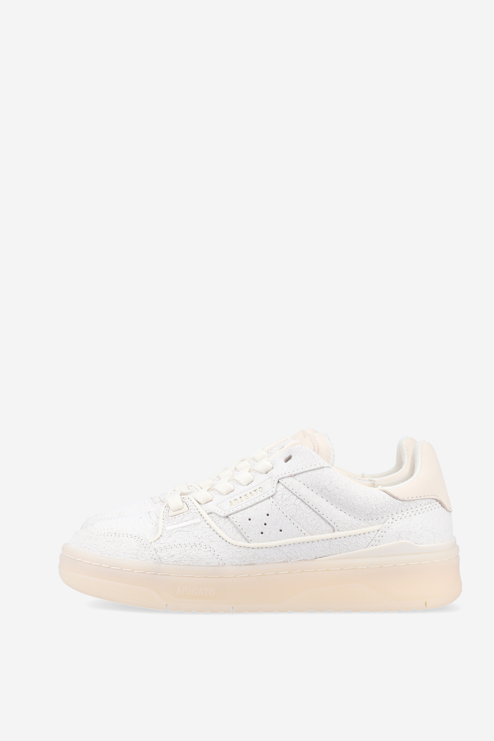 Clay crackled leather sneaker