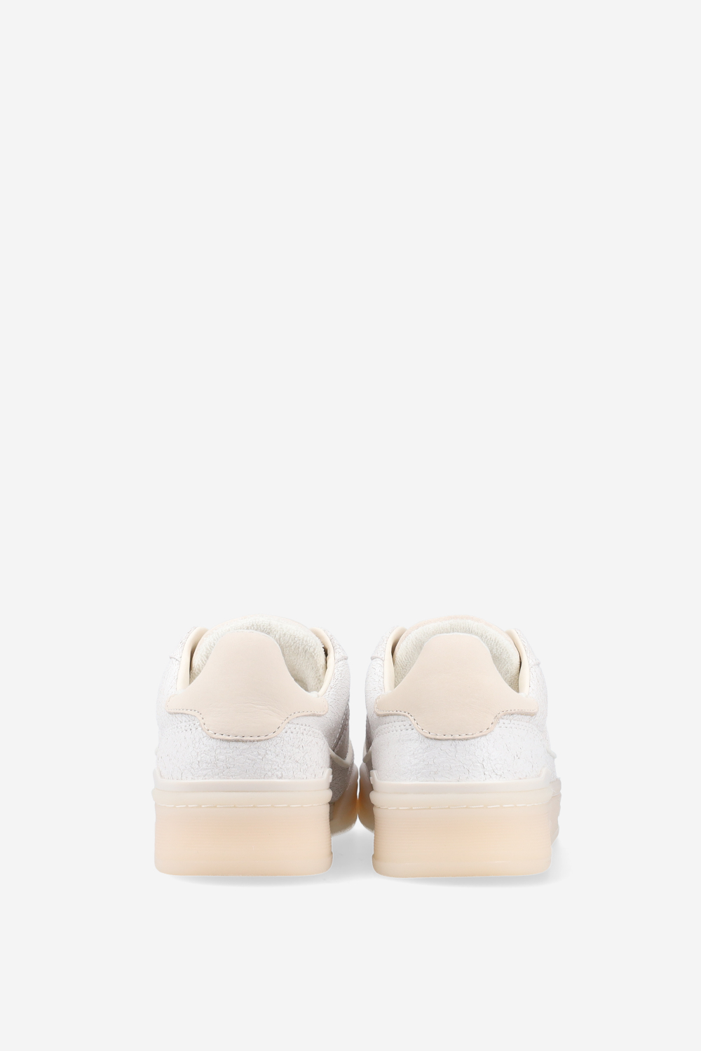 Clay crackled leather sneaker