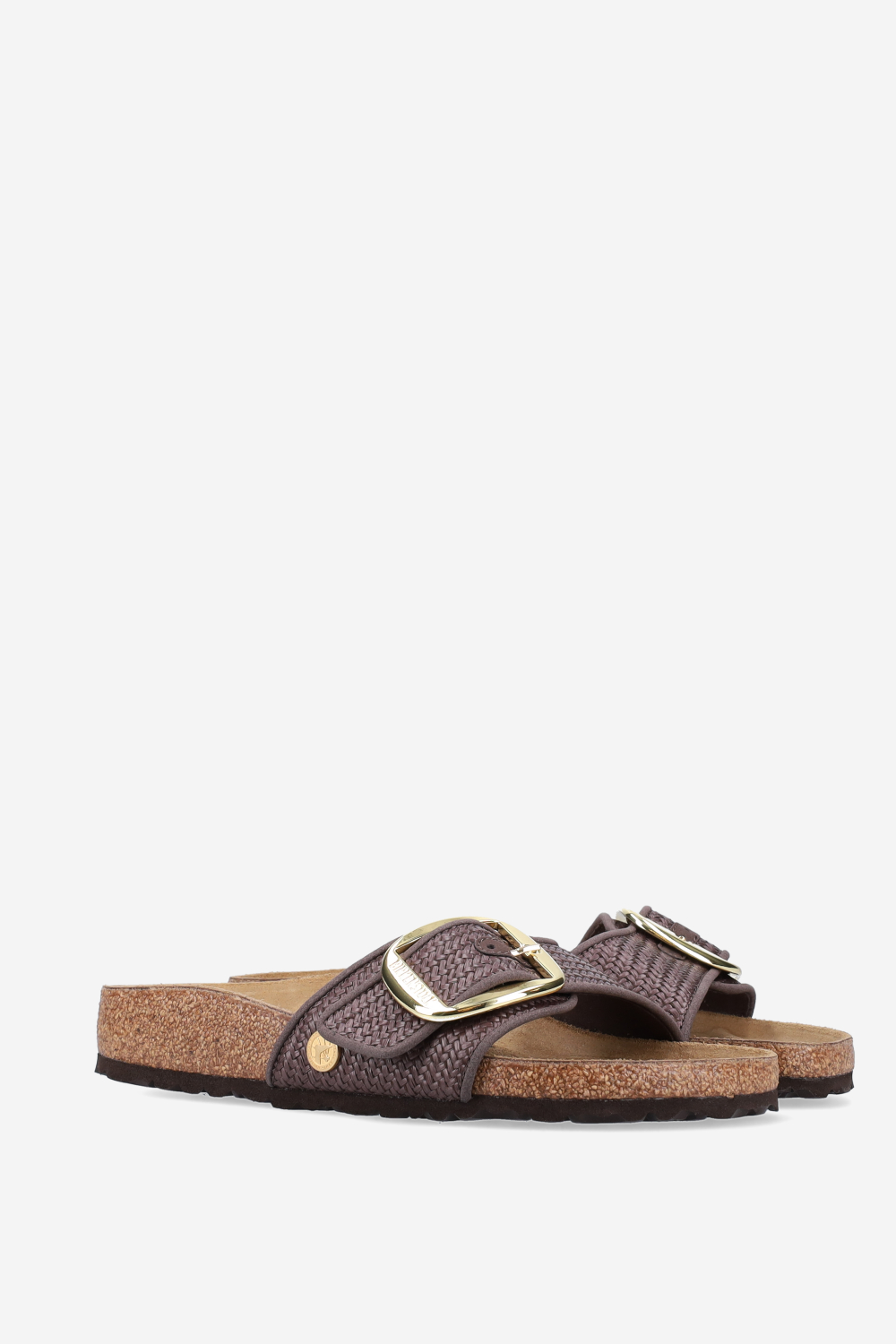Madrid big buckle raffia sandals