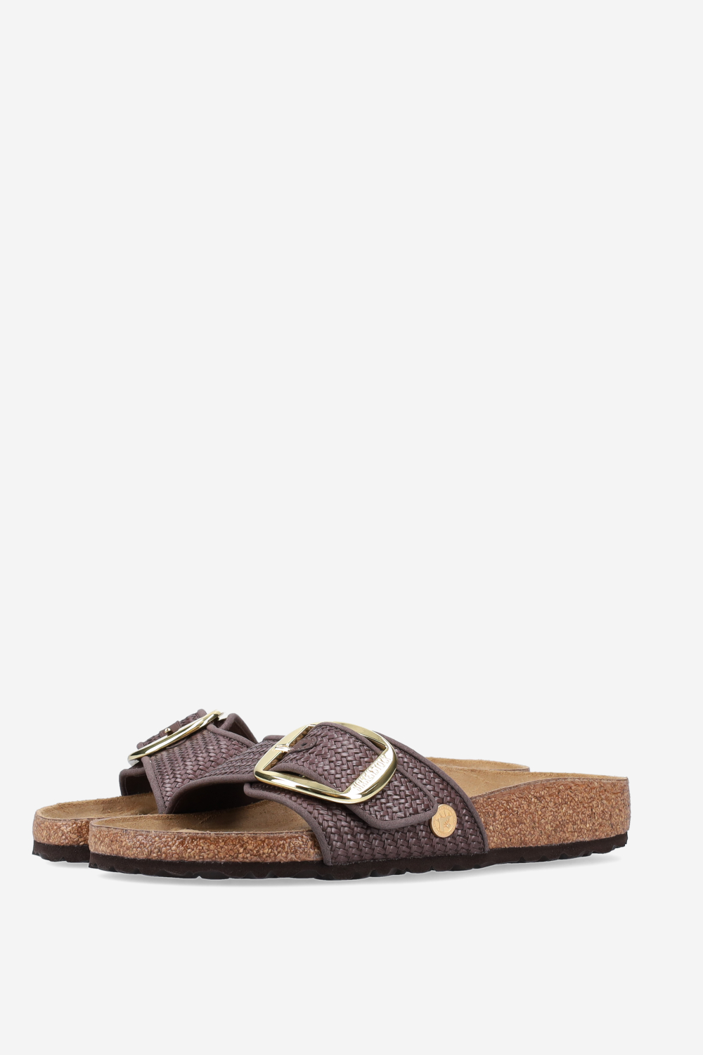 Madrid big buckle raffia sandals