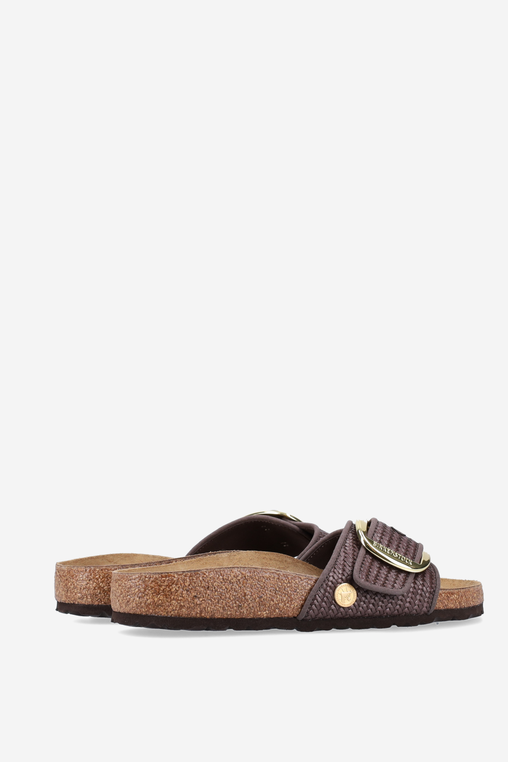 Madrid big buckle raffia sandals