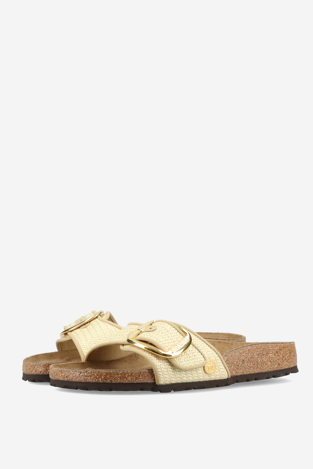 Madrid big buckle raffia sandals