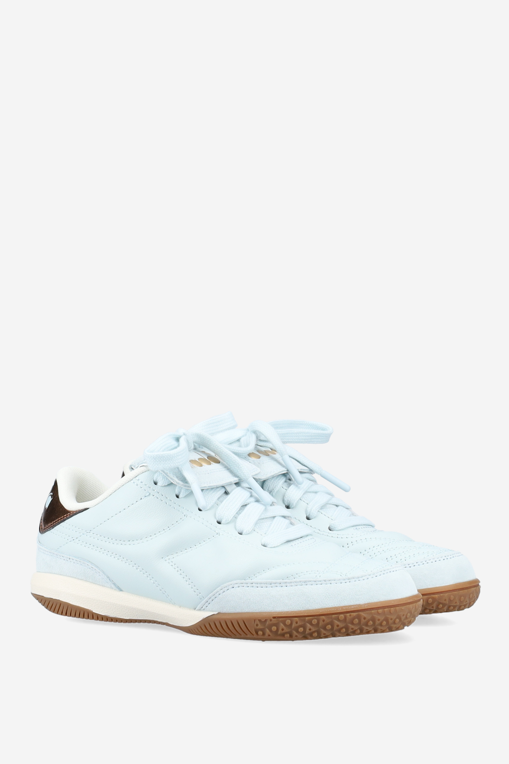 Gold indoor metal leather sneakers