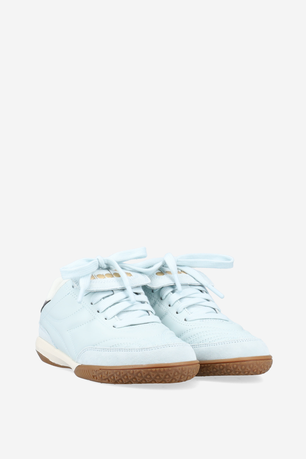Gold indoor metal leather sneakers