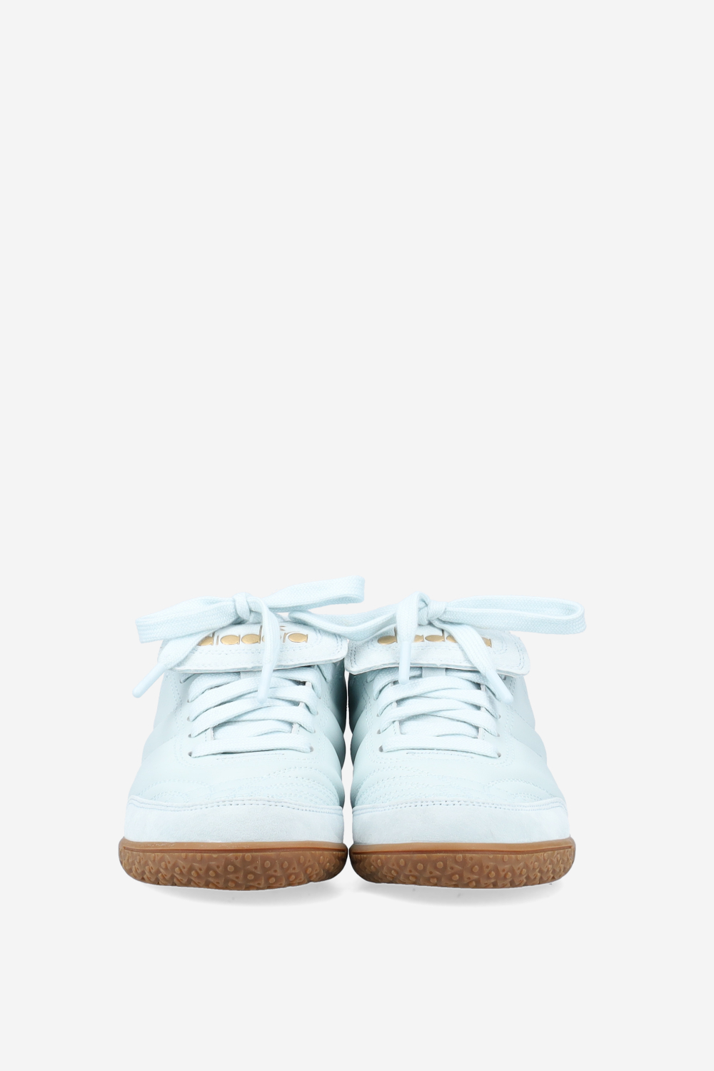 Gold indoor metal leather sneakers