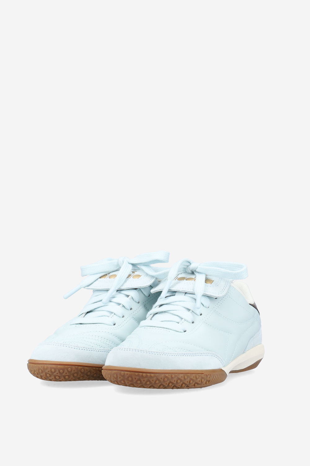Gold indoor metal leather sneakers