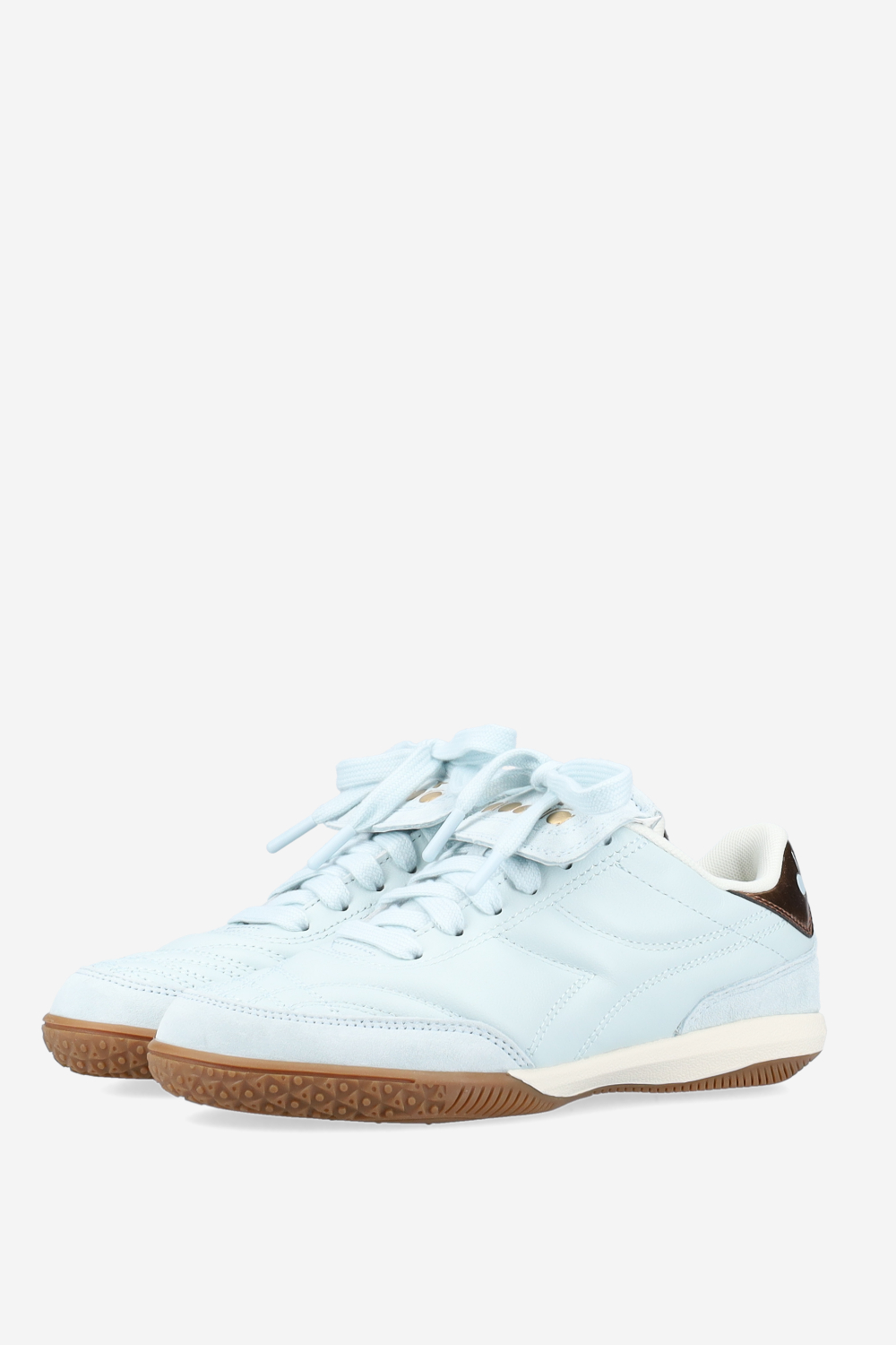 Gold indoor metal leather sneakers
