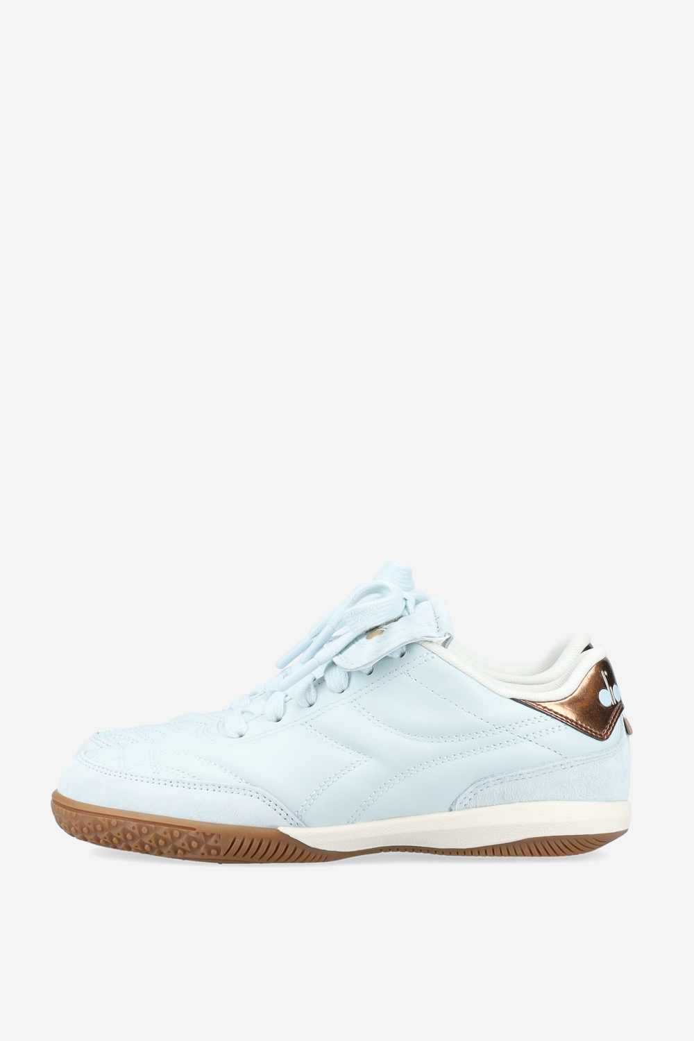 Gold indoor metal leather sneakers