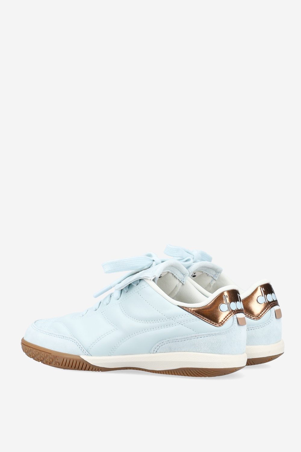 Gold indoor metal leather sneakers