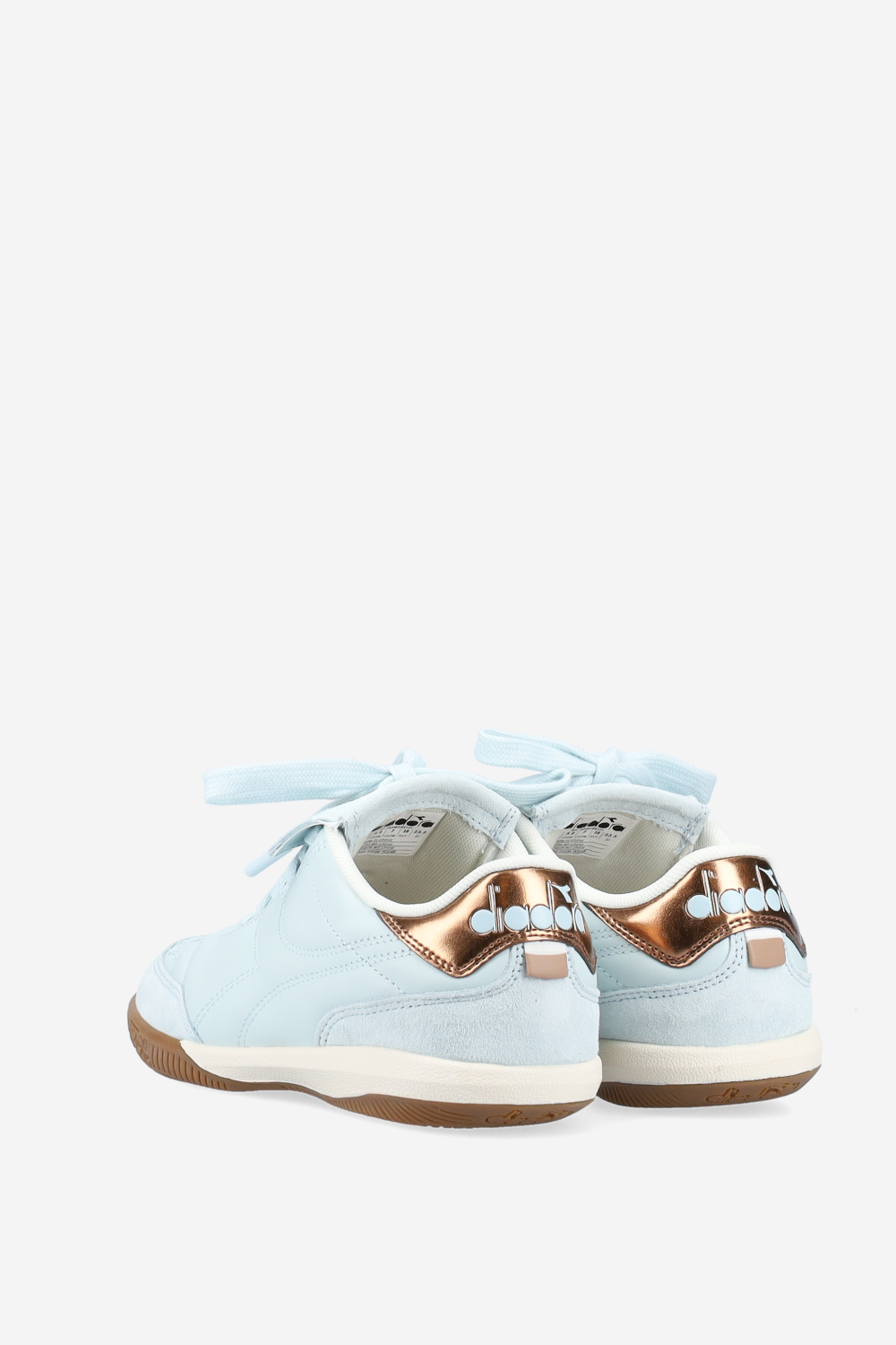 Gold indoor metal leather sneakers