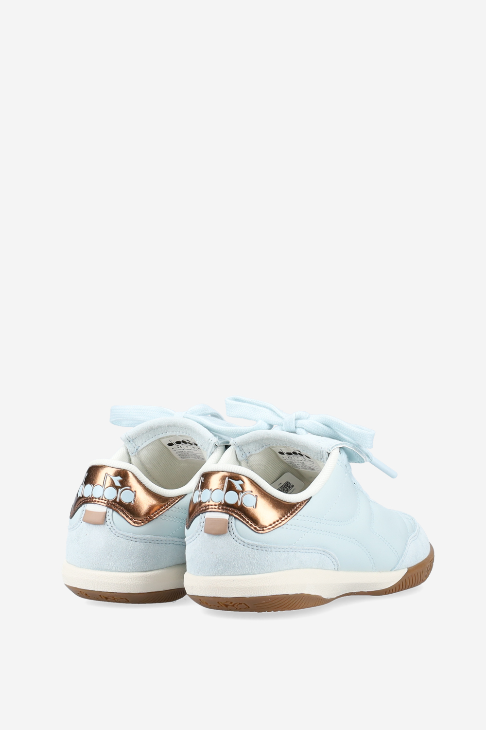 Gold indoor metal leather sneakers