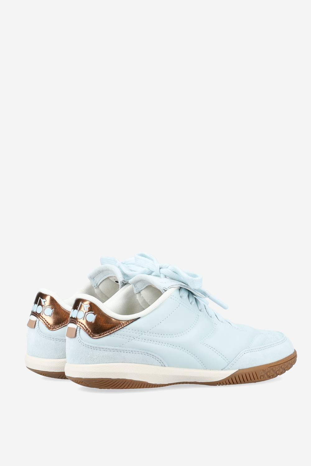 Gold indoor metal leather sneakers