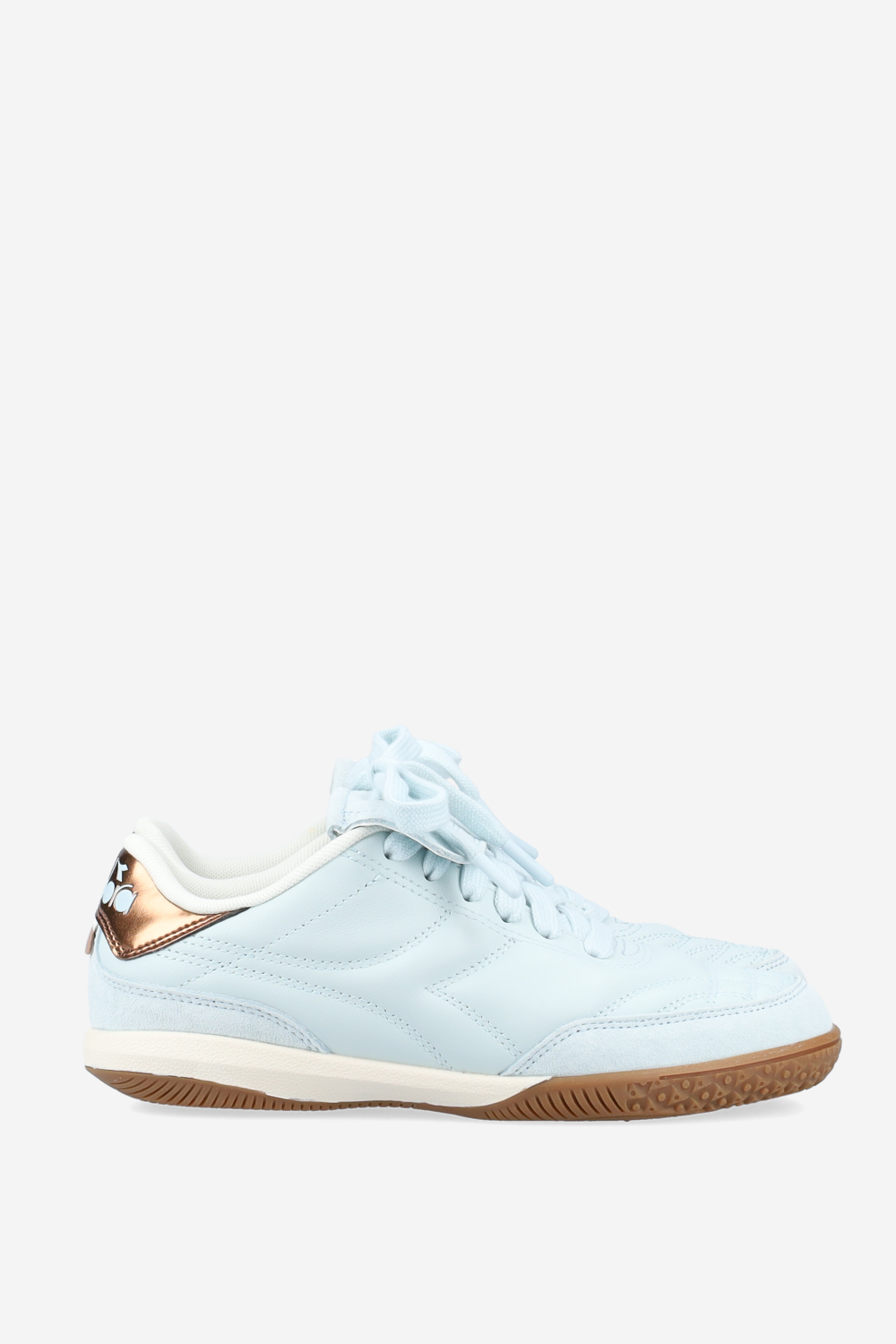 Gold indoor metal leather sneakers