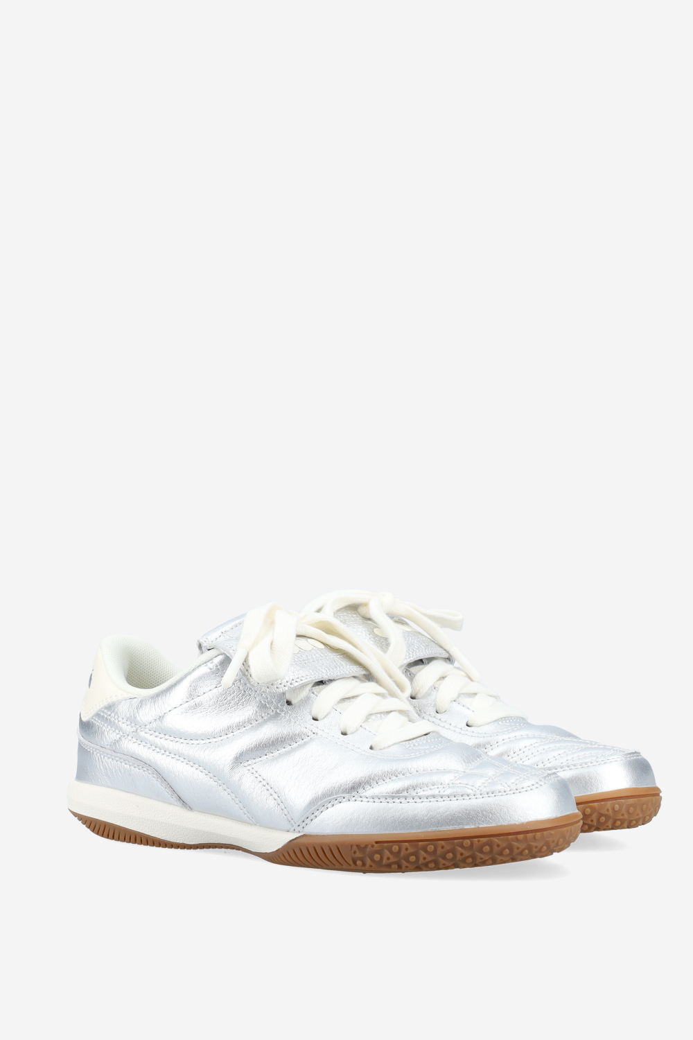 Gold indoor metal leather sneakers