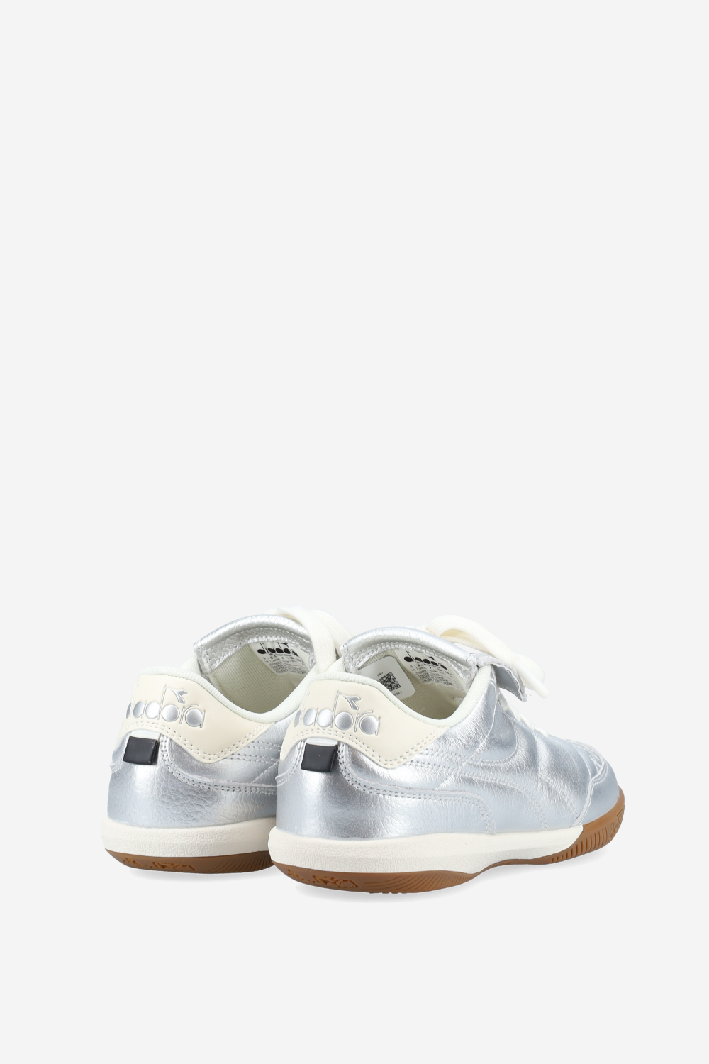 Gold indoor metal leather sneakers