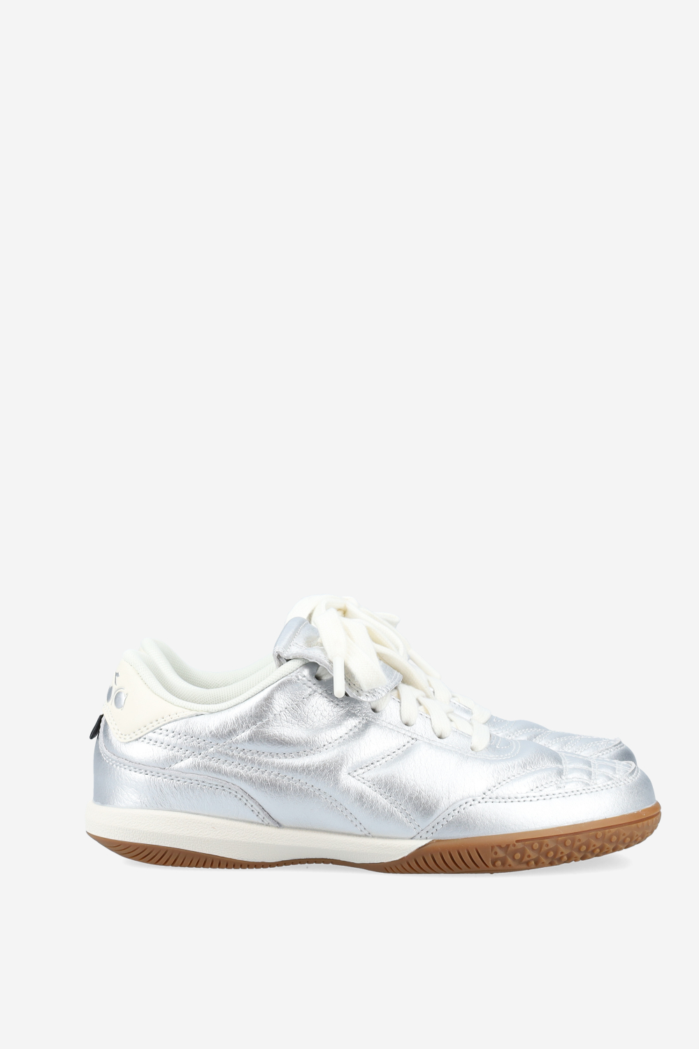 Gold indoor metal leather sneakers