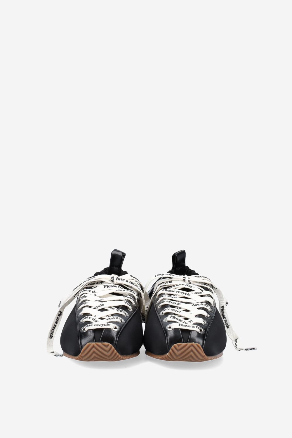 Sporty nylon lace up ballerinas