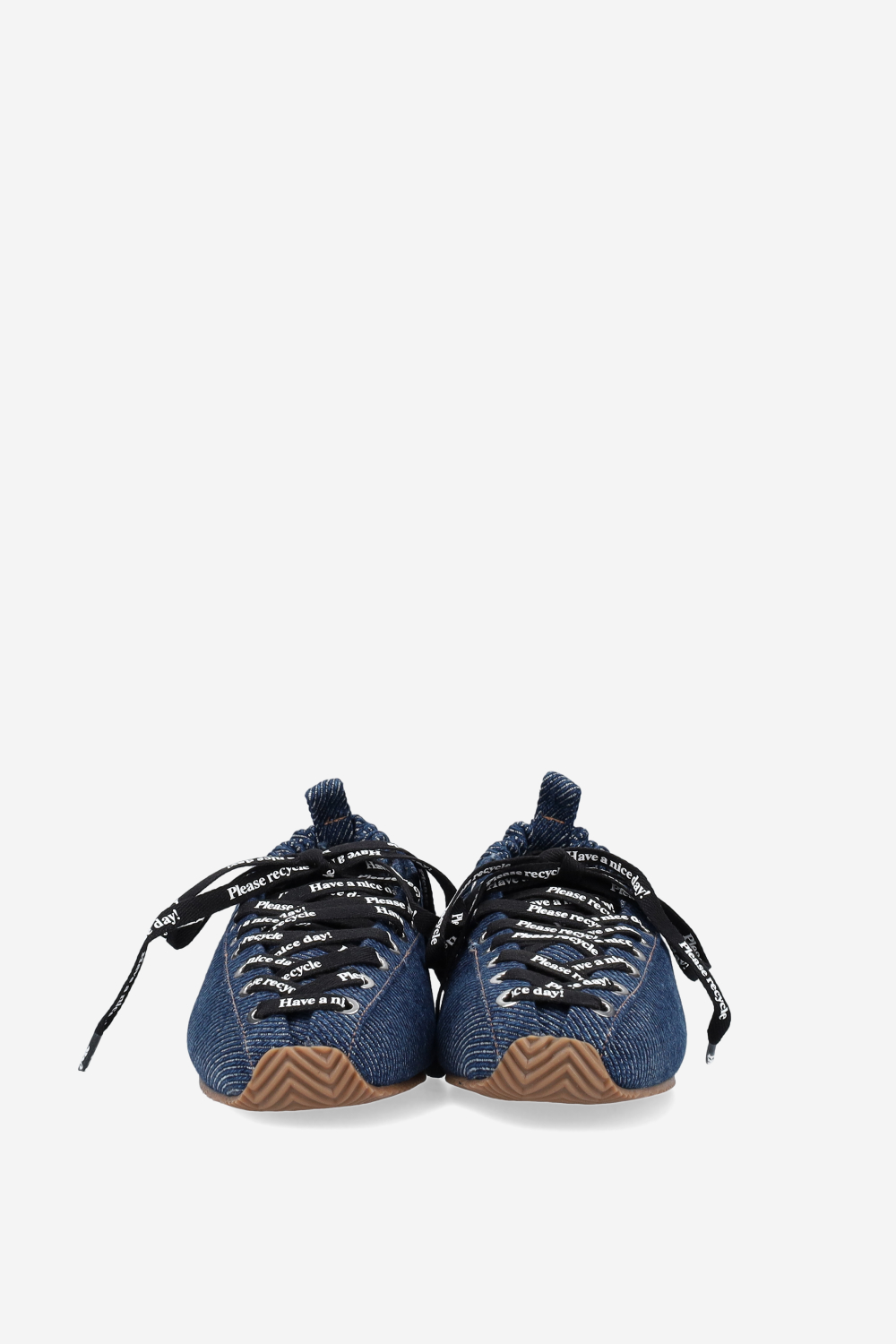 Sporty denim lace up ballerinas