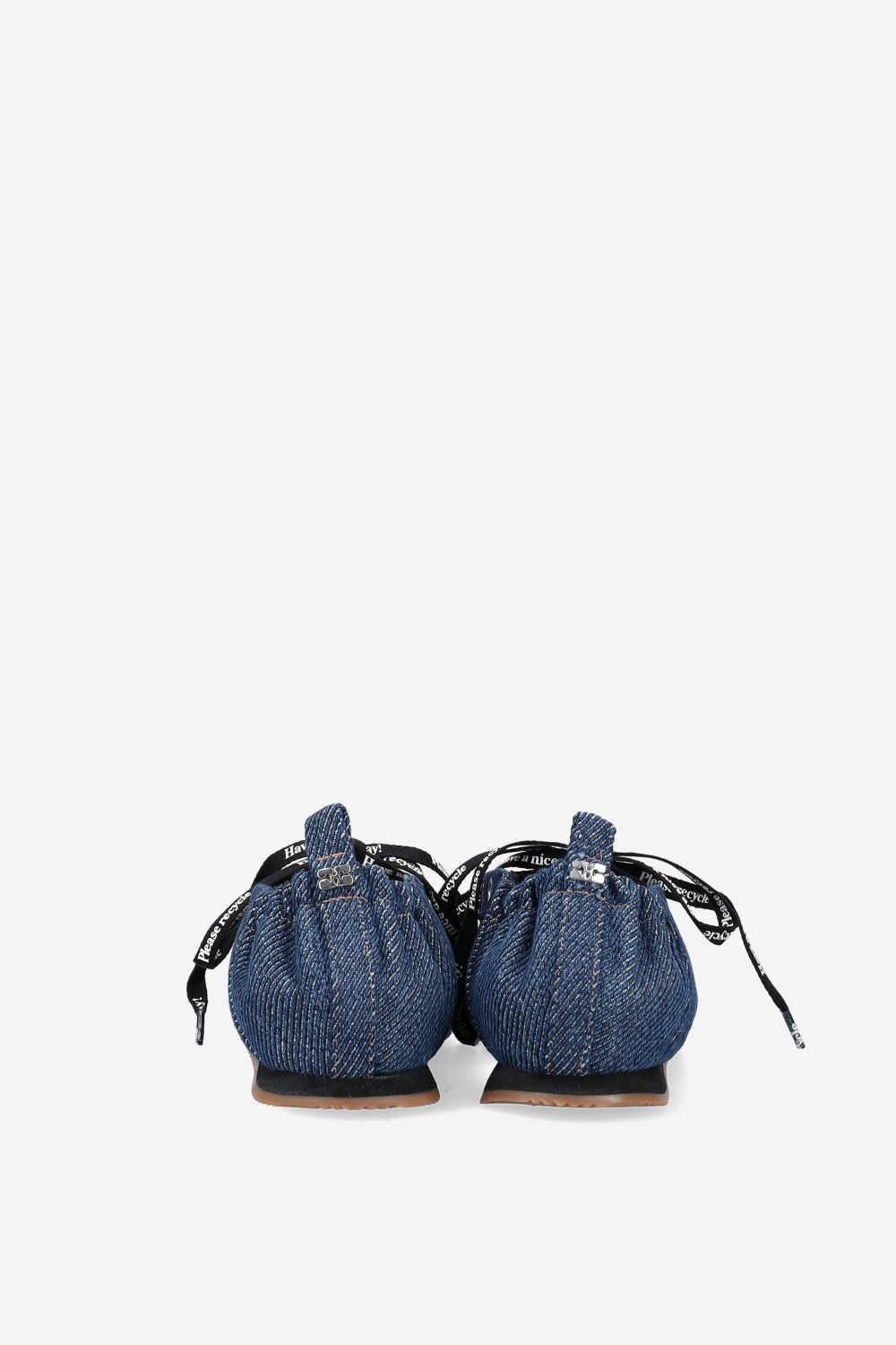 Sporty denim lace up ballerinas