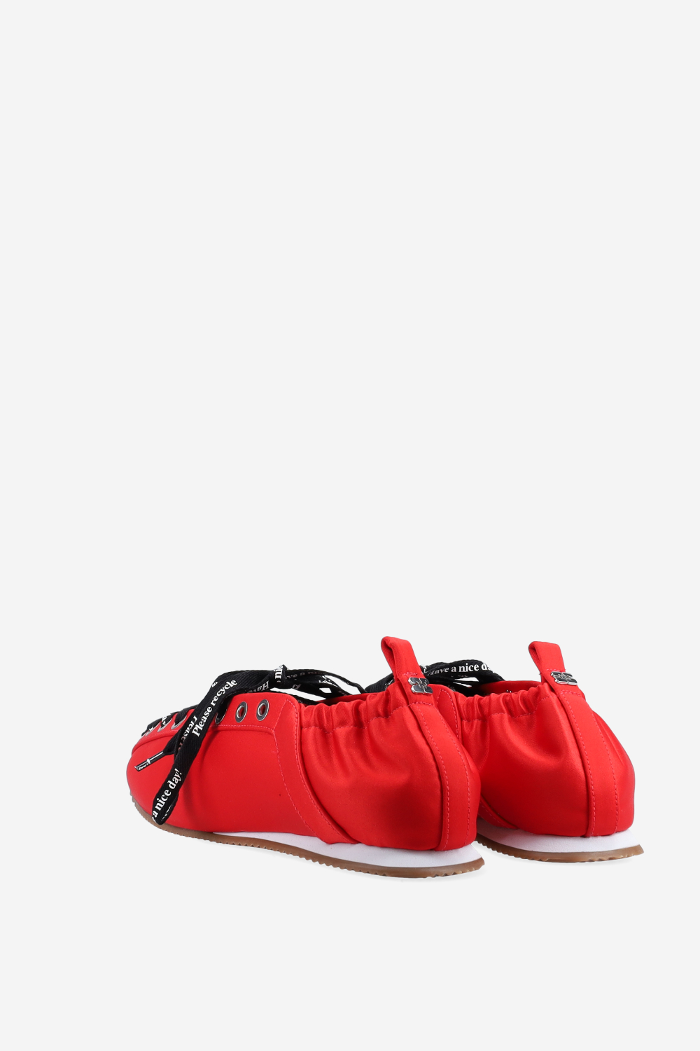 Lace uy sporty satin ballerinas