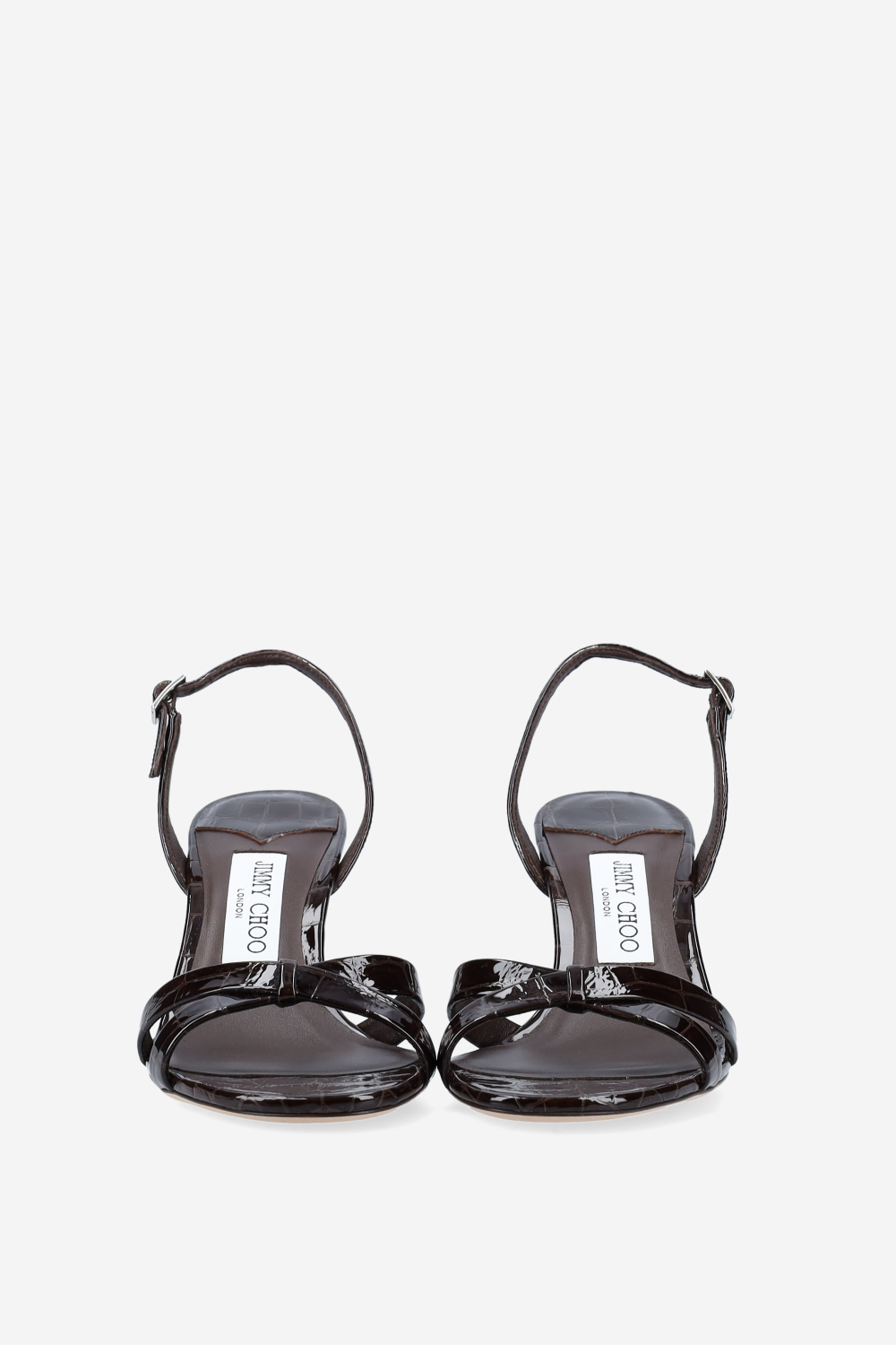 Elsy croco embossed leather sandals