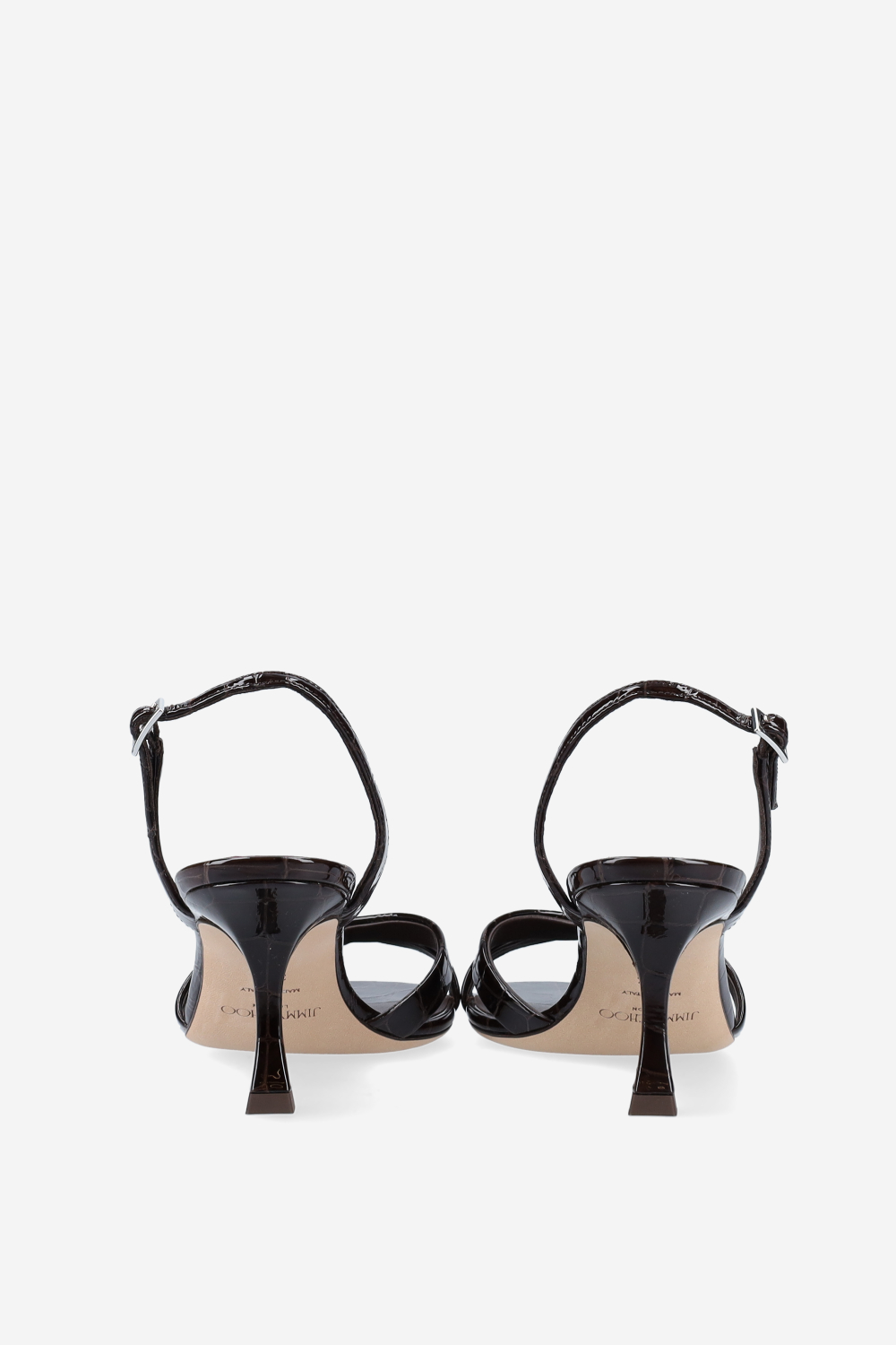 Elsy croco embossed leather sandals